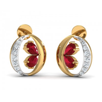 Chiti Ruby Diamond Earrings